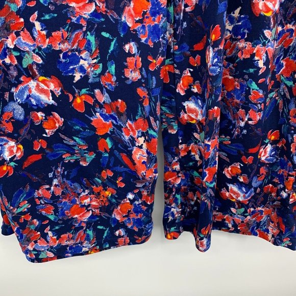 Cuddl Duds Flexwear Pants Blue Floral Print Wide Leg Pull On - Picture 6 of 9